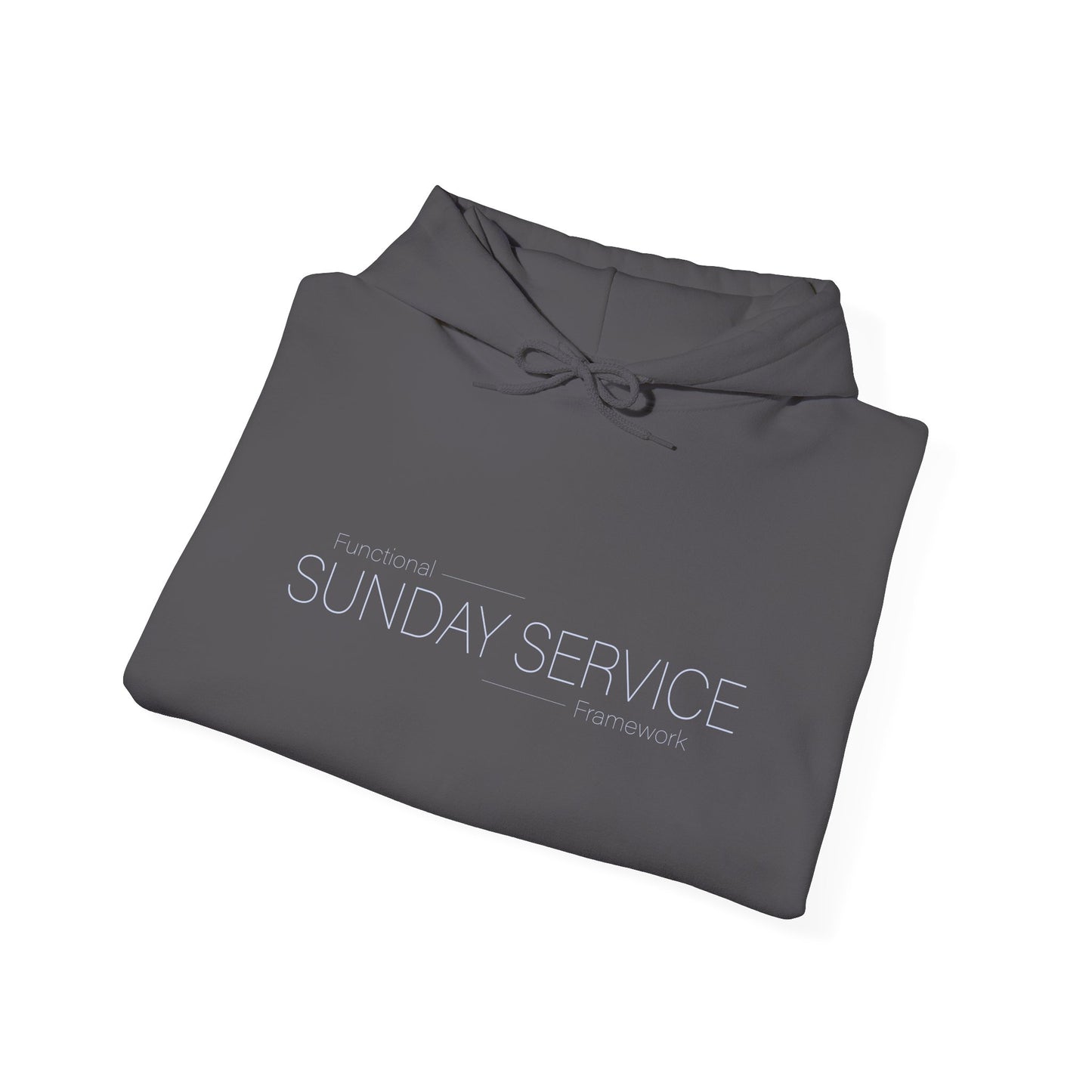 Sunday Service Hoodie - Charcoal with blue font