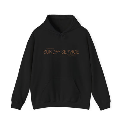Sunday Service Hoodie - Black with orange font
