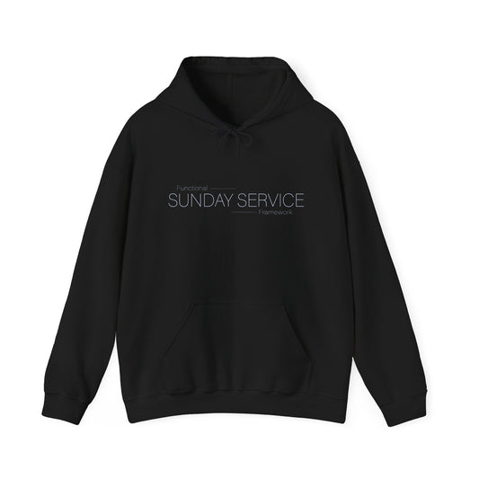 Sunday Service Hoodie - Black with blue font