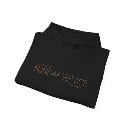 Sunday Service Hoodie - Black with orange font