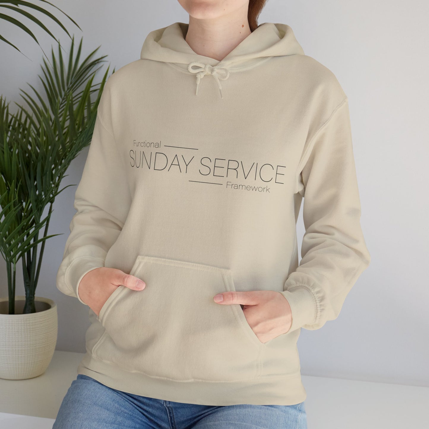 Sunday Service Hoodie — Black Text