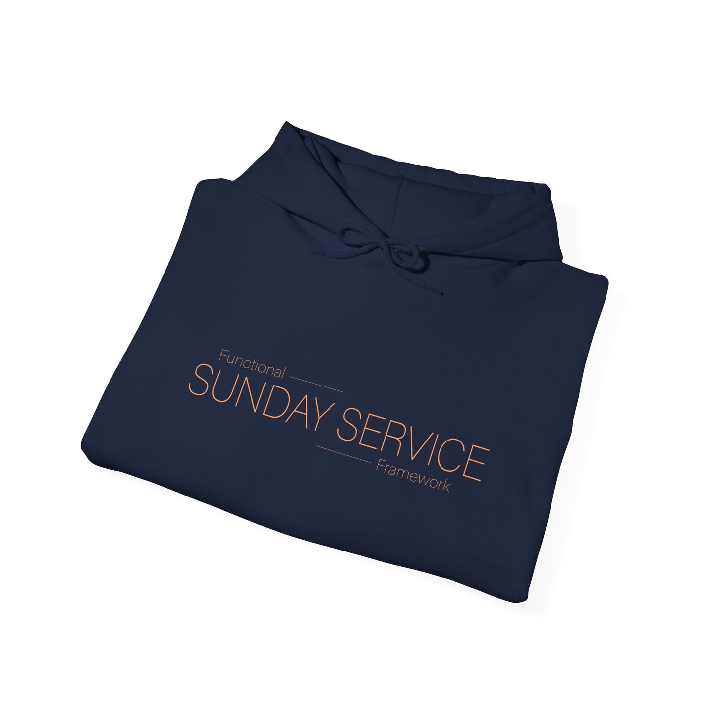 Sunday Service Hoodie - Navy with orange font