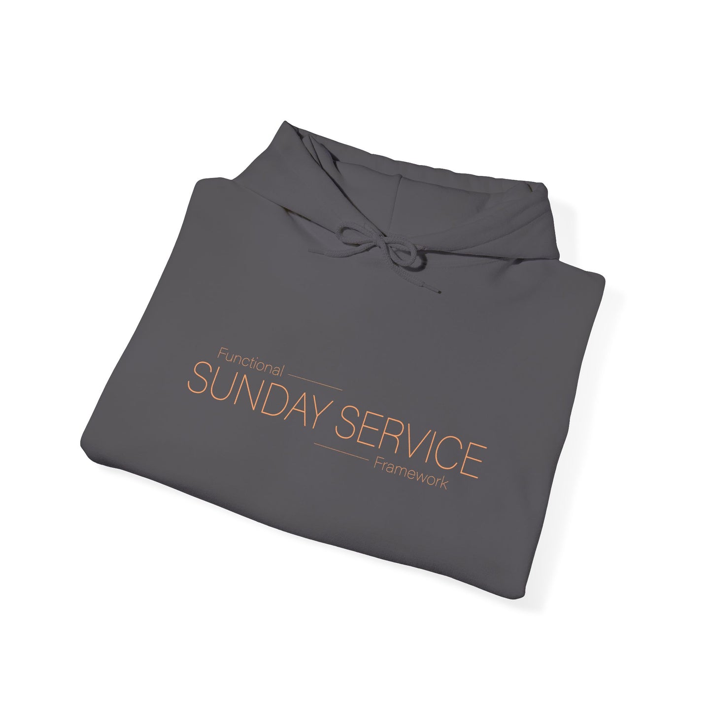 Sunday Service Hoodie - Charcoal with orange font