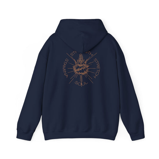 Sunday Service Hoodie - Navy with orange font